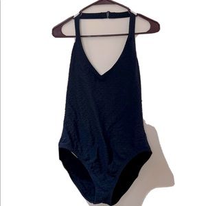 Speedo one piece, size 16, womens, blue, hook clasp, active wear, built in bra,